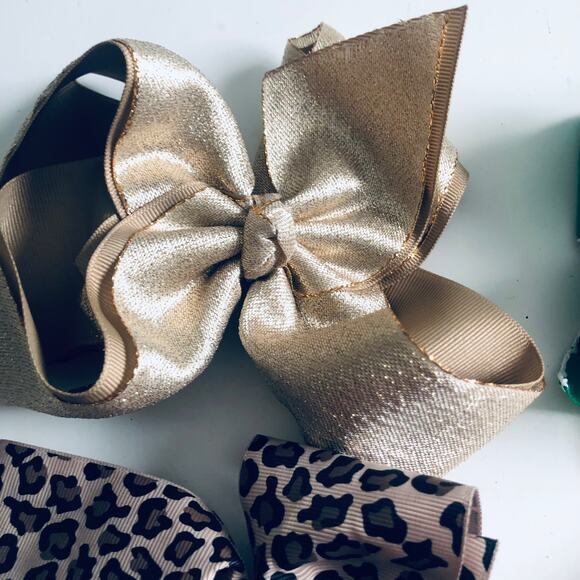Set of 6 Baby Girl's Hair Bows Coffee Christmas Leopard Gold Southern Boutique - Picture 10 of 10